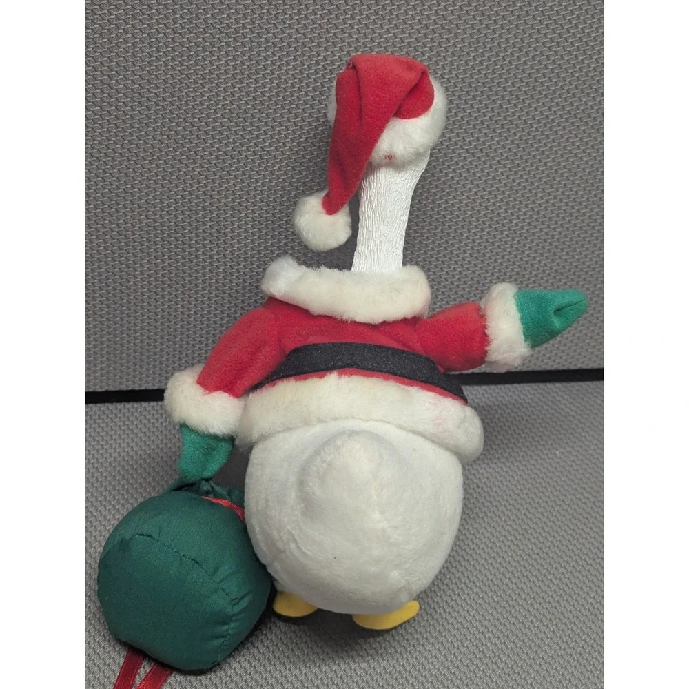 VTG 1997 Christmas Santa Goose Golden Eggs Desk/Mini Porch Goose Decor Roman Inc